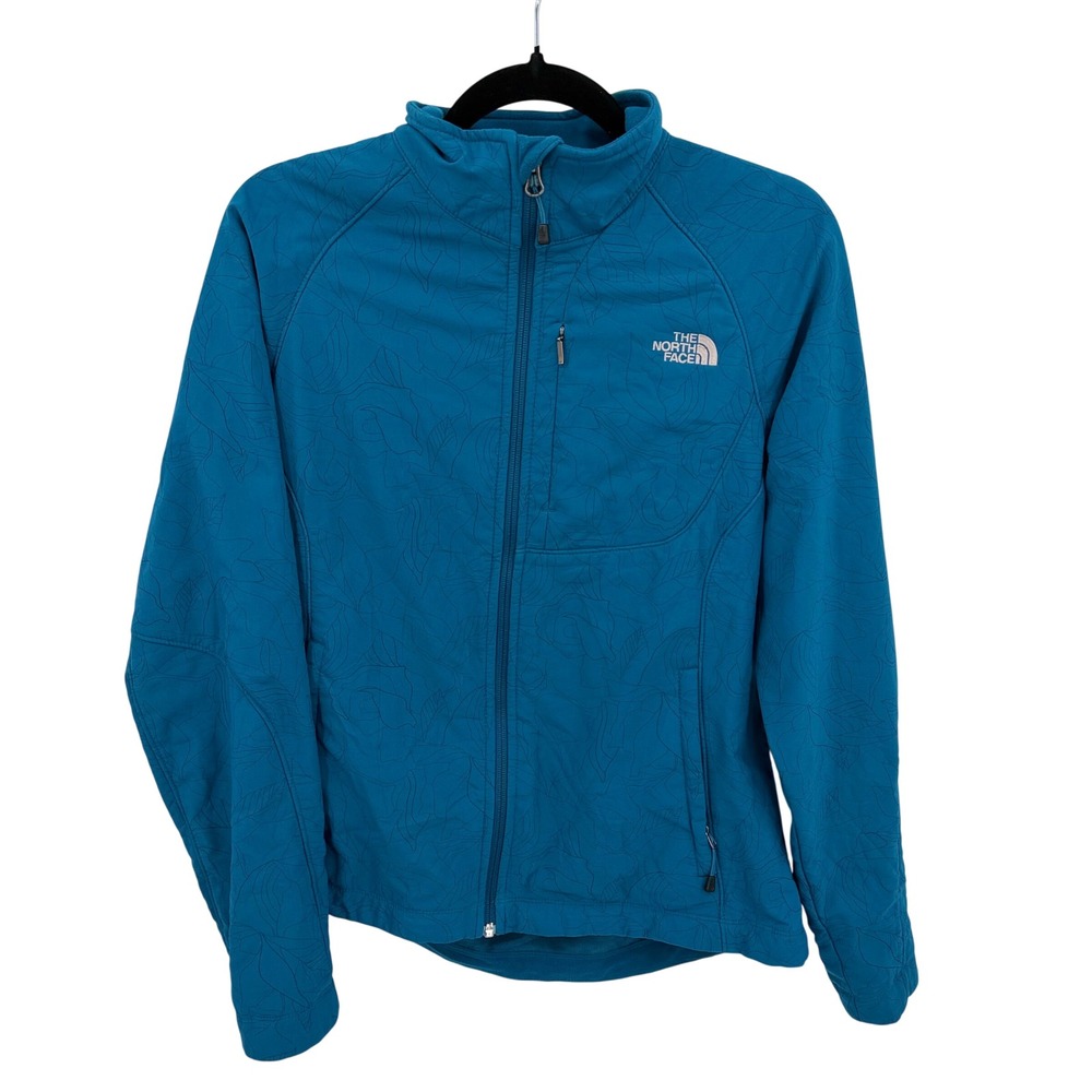 The North Face Women's L Apex Bionic Jacket Teal Floral Soft Shell Lightweight‎